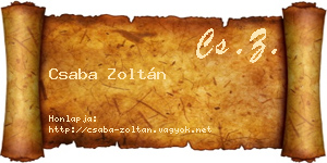 Csaba Zoltán névjegykártya