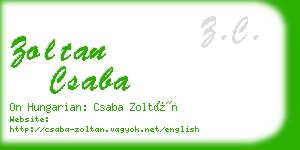 zoltan csaba business card